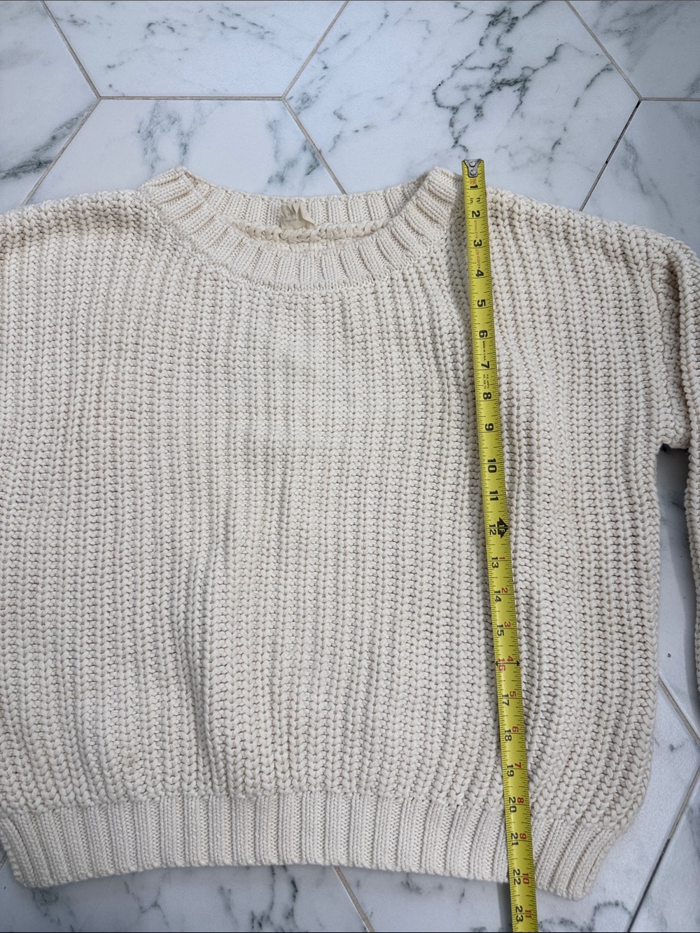 Marea Chunky Knit Crewneck Beach Sweater - Women M - Picture 3 of 6